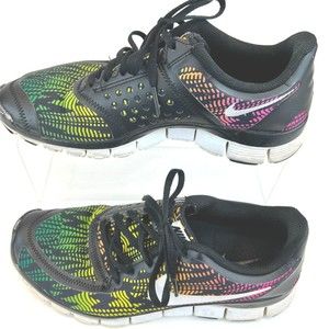 Nike Free 5.0 Womens Shoe Sneakers Black Running 511281-065 9.5 Yellow Green